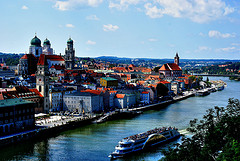 Passau, Donaupanorama, Altstadt
