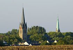 Blick auf die Kirchtürme in Holzwickede.