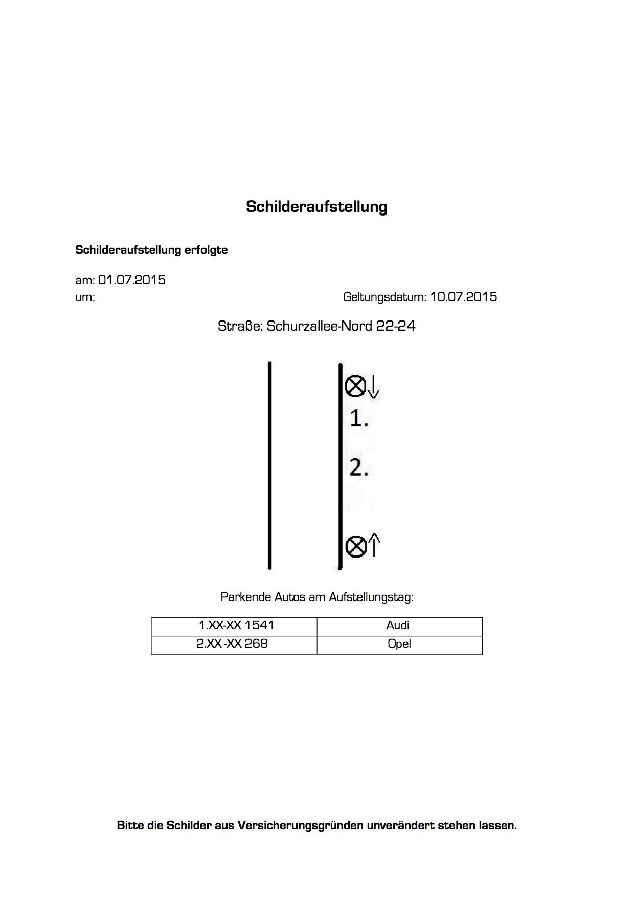 Aufstellprotokoll