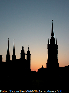 Halle/Saale Stadtsilhouette Silhouette Halle