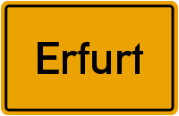 Ortsschild Erfurt