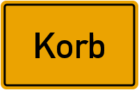 Ortsschild Korb