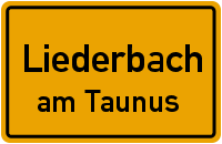 Ortsschild Liederbach am Taunus