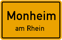 Ortsschild Monheim am Rhein