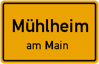 Ortsschild Mühlheim am Main