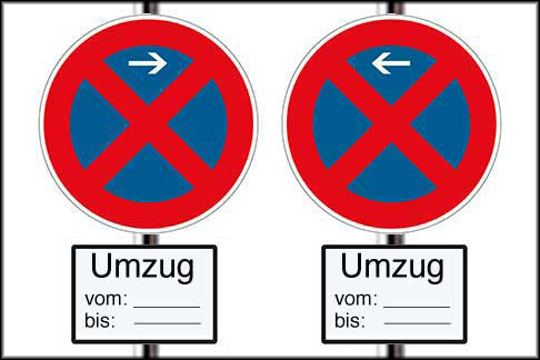 Halteverbotszone Umzug Schilder